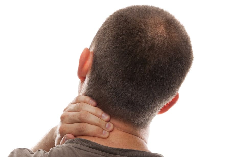 Back View of a Man with Neck Pain