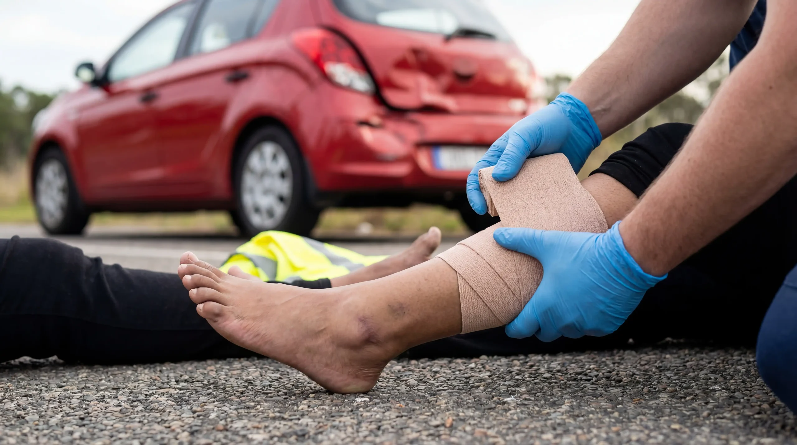 Close-up of two cars after a minor collision